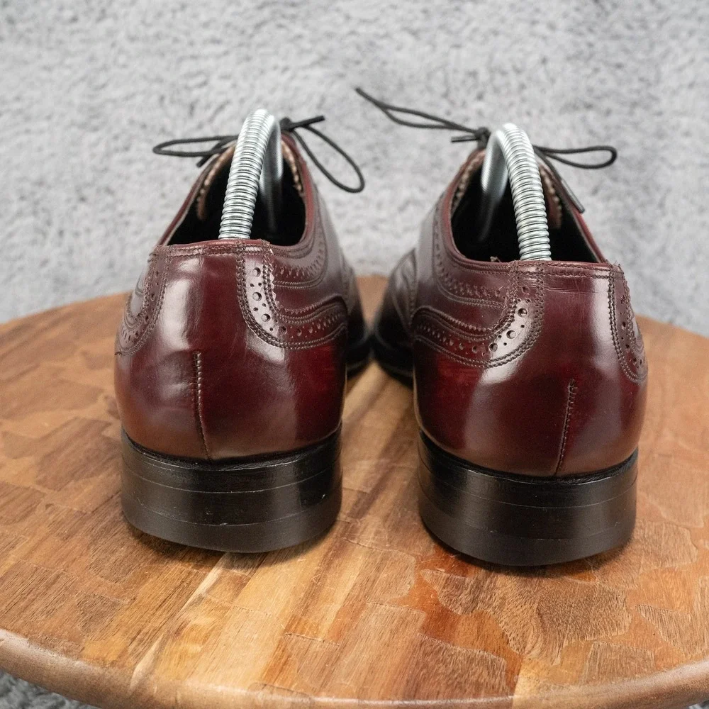 Florsheim Imperial Dress Shoes Mens 9 E Burgundy Wingtip Oxford Leather Lace Up